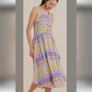 Anthropologie Cecily Plaid Midi Dress